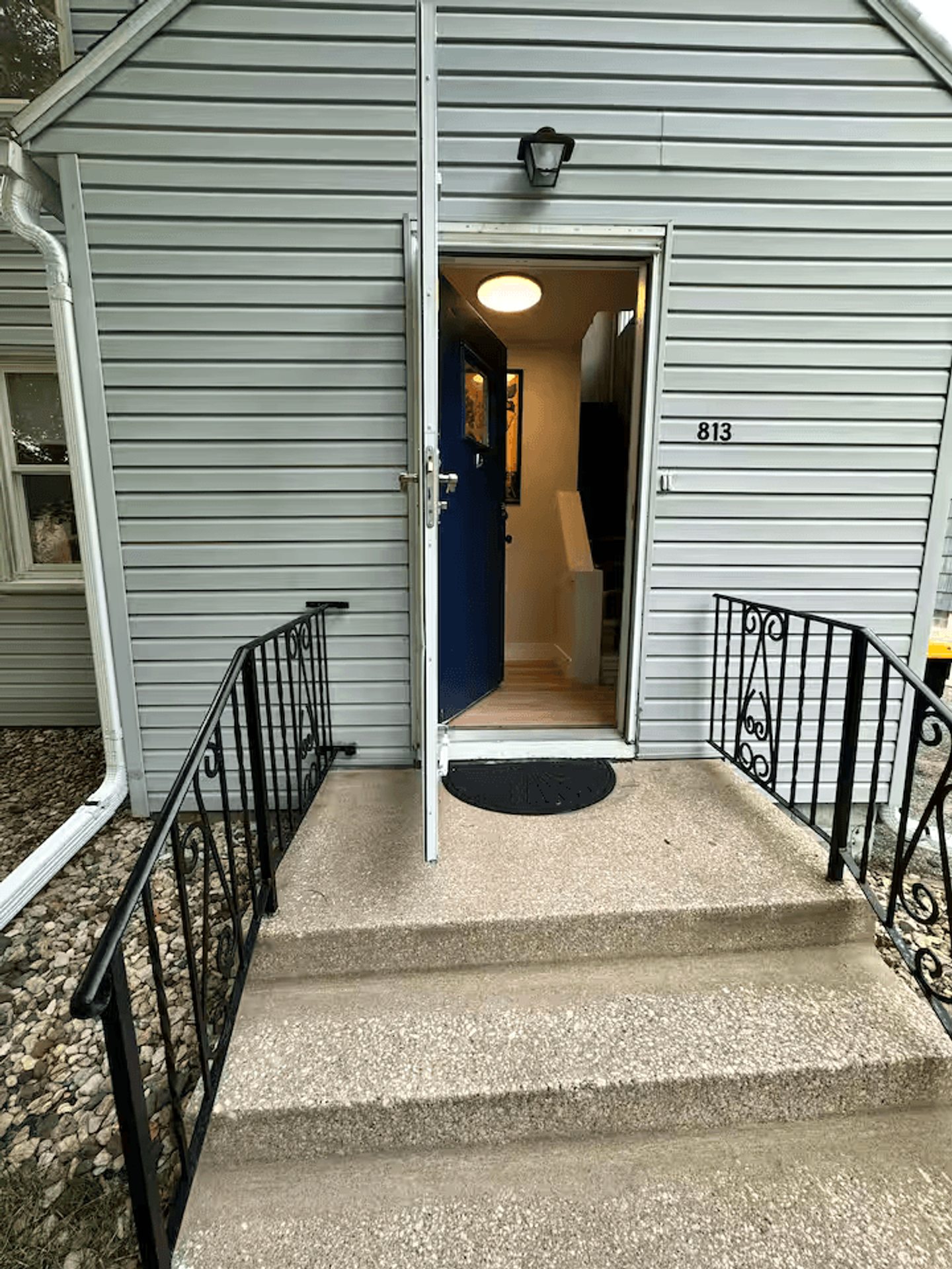 Private front entrance for the upper home